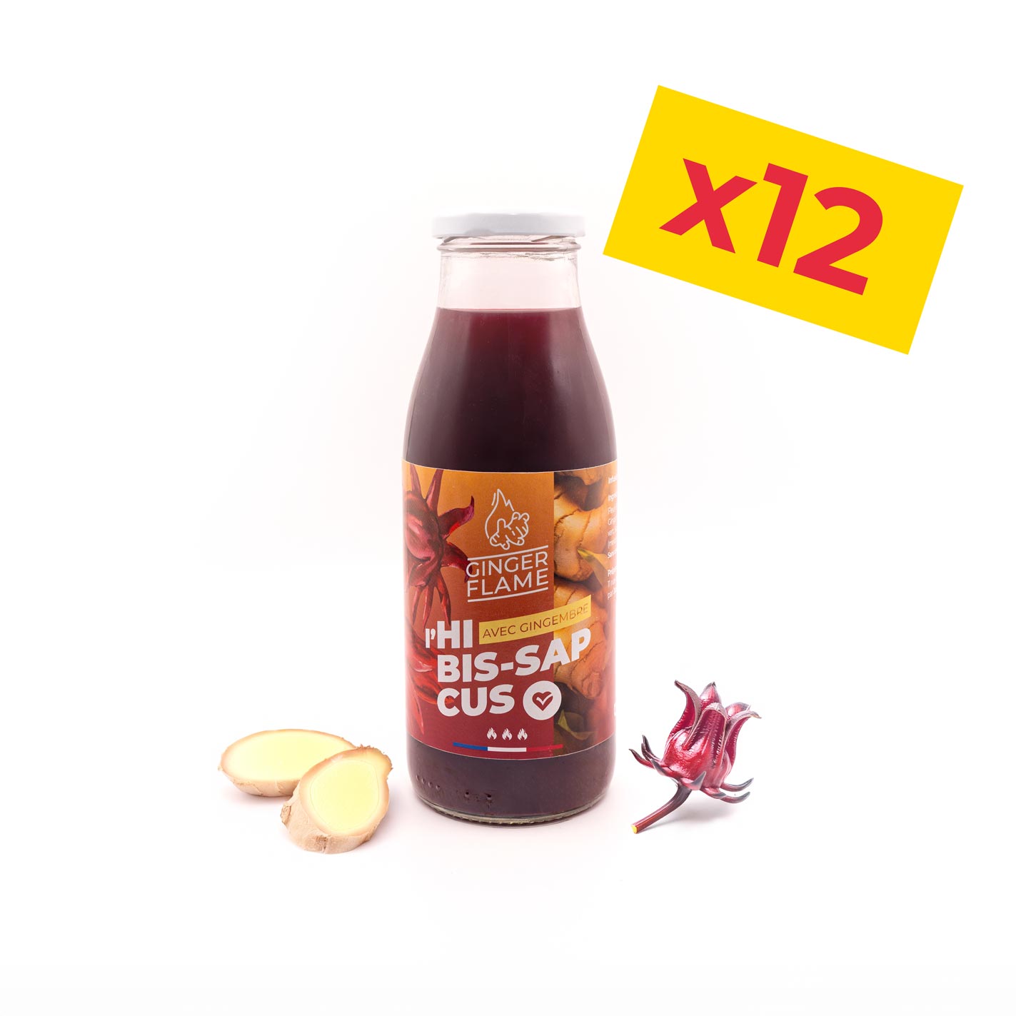 Boisson Hibiscus/Gingembre - 12 Pack Bissap Fortement épicé🔥🔥🔥